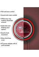 Montreal Canadiens Wordmark and Logo Retro Neon Wall Clock