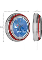 New York Rangers Wordmark and Logo Retro Neon Wall Clock