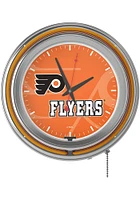 Philadelphia Flyers Wordmark and Logo Retro Neon Wall Clock
