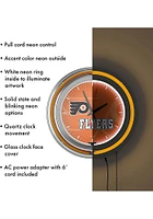Philadelphia Flyers Wordmark and Logo Retro Neon Wall Clock