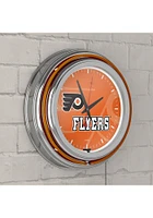 Philadelphia Flyers Wordmark and Logo Retro Neon Wall Clock