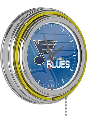 St Louis Blues Wordmark and Logo Retro Neon Wall Clock
