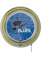 St Louis Blues Wordmark and Logo Retro Neon Wall Clock