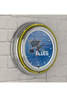 St Louis Blues Wordmark and Logo Retro Neon Wall Clock