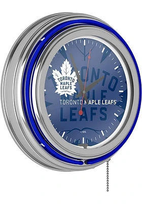 Toronto Maple Leafs Wordmark and Logo Retro Neon Wall Clock
