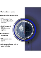 Toronto Maple Leafs Wordmark and Logo Retro Neon Wall Clock