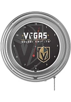 Vegas Golden Knights Wordmark and Logo Retro Neon Wall Clock