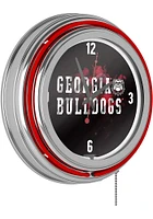 Georgia Bulldogs Smoke Retro Neon Wall Clock