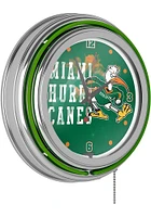 Miami Hurricanes Retro Neon Wall Clock