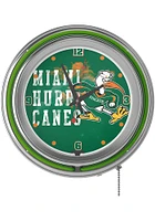 Miami Hurricanes Retro Neon Wall Clock