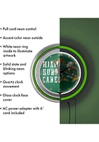 Miami Hurricanes Retro Neon Wall Clock