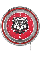 Georgia Bulldogs Retro Neon Wall Clock