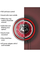 Georgia Bulldogs Retro Neon Wall Clock