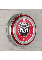 Georgia Bulldogs Retro Neon Wall Clock