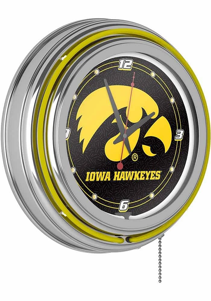 Iowa Hawkeyes Retro Neon Wall Clock