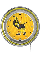 Iowa Hawkeyes Herky Retro Neon Wall Clock