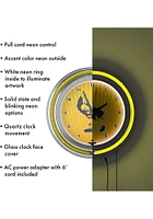 Iowa Hawkeyes Herky Retro Neon Wall Clock