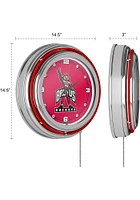 Red Ohio State Buckeyes Brutus Retro Neon Wall Clock