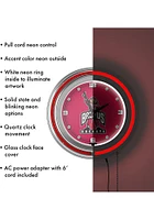 Red Ohio State Buckeyes Brutus Retro Neon Wall Clock