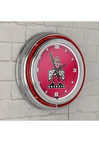 Red Ohio State Buckeyes Brutus Retro Neon Wall Clock
