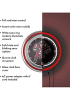 Red Ohio State Buckeyes Brutus Dash Retro Neon Wall Clock