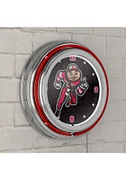 Red Ohio State Buckeyes Brutus Dash Retro Neon Wall Clock