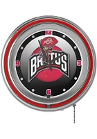 Red Ohio State Buckeyes Brutus Rush Retro Neon Wall Clock