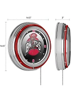 Red Ohio State Buckeyes Brutus Rush Retro Neon Wall Clock