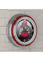 Red Ohio State Buckeyes Brutus Rush Retro Neon Wall Clock