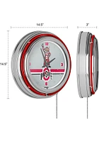 Red Ohio State Buckeyes Brutus Stripe Retro Neon Wall Clock