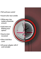 Red Ohio State Buckeyes Brutus Stripe Retro Neon Wall Clock