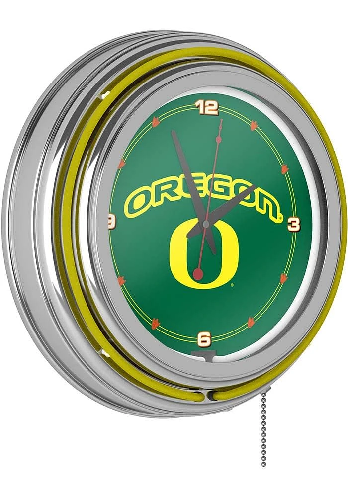 Yellow Oregon Ducks Retro Neon Wall Clock