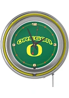 Yellow Oregon Ducks Retro Neon Wall Clock