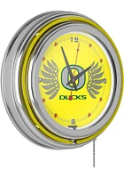 Yellow Oregon Ducks Wings Retro Neon Wall Clock
