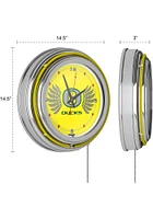 Yellow Oregon Ducks Wings Retro Neon Wall Clock