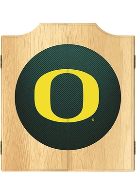 Oregon Ducks Carbon Fiber Logo Dart Board Cabinet