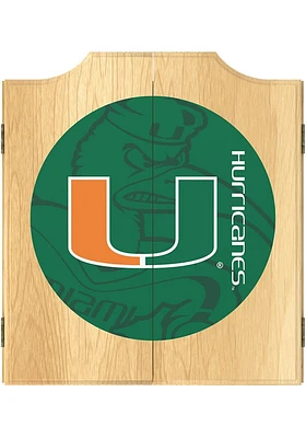 Miami Hurricanes Fade Logo Dart Board Cabinet