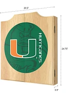 Miami Hurricanes Fade Logo Dart Board Cabinet