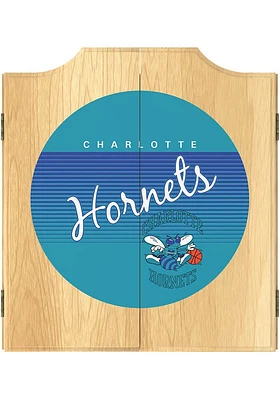 Charlotte Hornets Hardwood Classic Logo Dart Board Cabinet