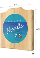 Charlotte Hornets Hardwood Classic Logo Dart Board Cabinet