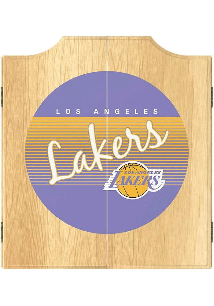 Los Angeles Lakers Hardwood Classic Logo Dart Board Cabinet