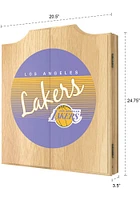 Los Angeles Lakers Hardwood Classic Logo Dart Board Cabinet