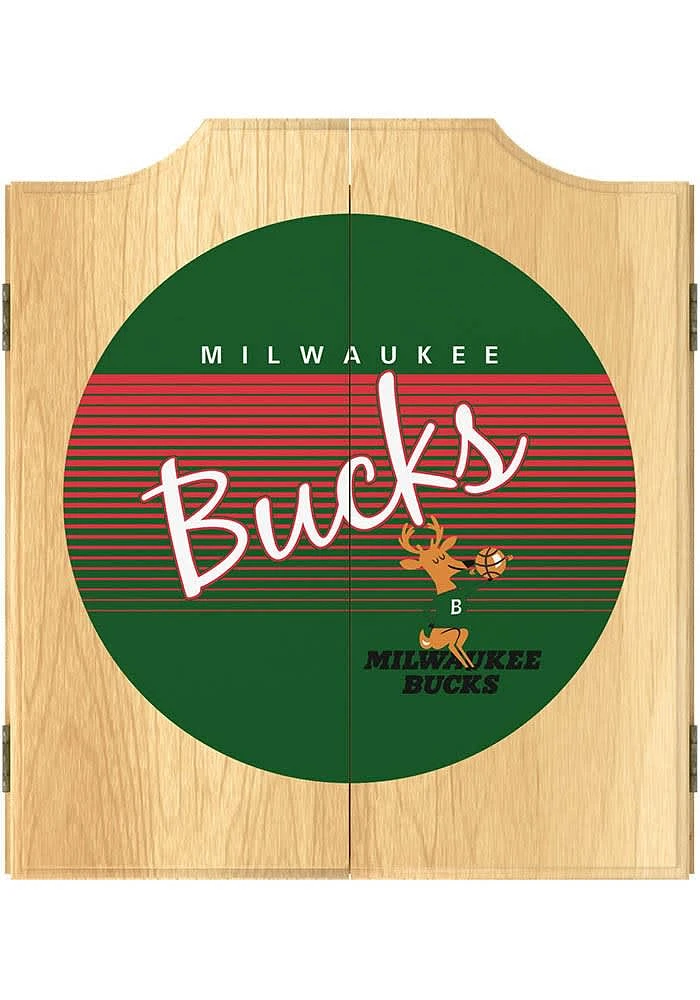 Milwaukee Bucks Hardwood Classic Logo Dart Board Cabinet