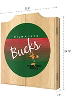 Milwaukee Bucks Hardwood Classic Logo Dart Board Cabinet