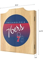 Philadelphia 76ers Hardwood Classic Logo Dart Board Cabinet