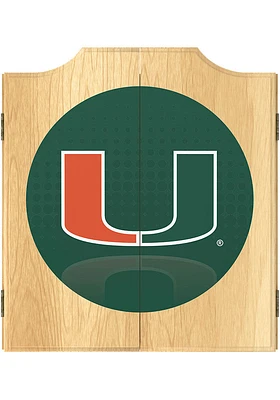Miami Hurricanes Reflected Logo Dart Board Cabinet