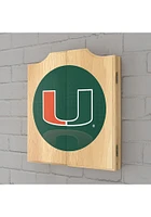Miami Hurricanes Reflected Logo Dart Board Cabinet