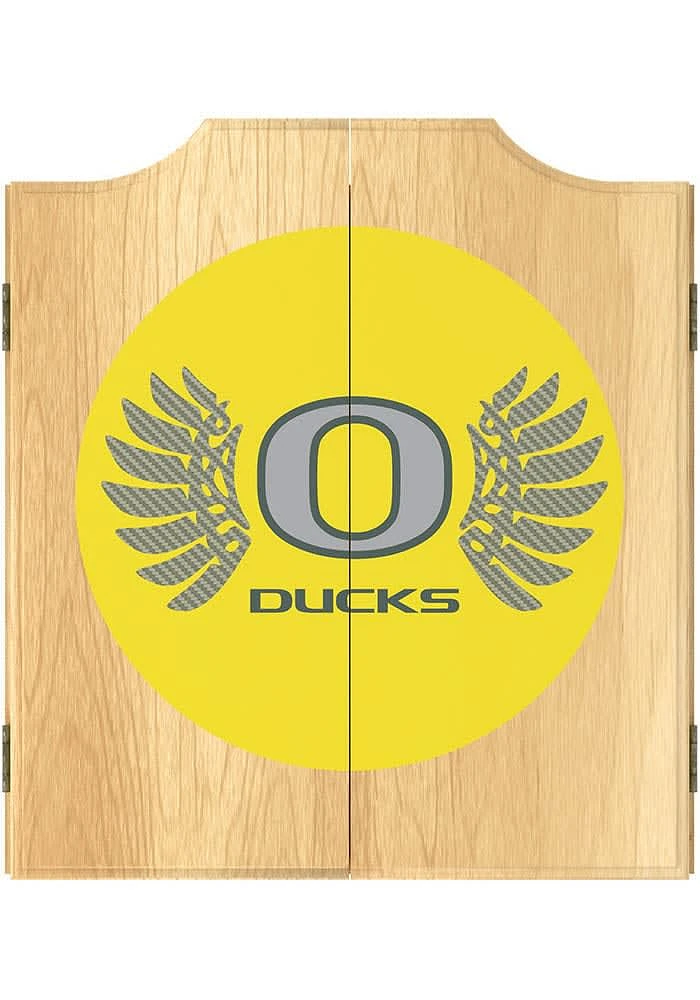 Oregon Ducks Wings Logo Dart Board Cabinet