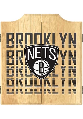 Brooklyn Nets City Logo Dart Board Cabinet