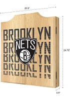 Brooklyn Nets City Logo Dart Board Cabinet